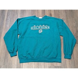 Vintage Miami Dolphins Sweatshirt NFL Football‎ Crewneck Pullover Mens Large